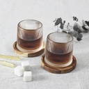 Duo De Verres à Dégustation Et Leur Support En Acacia. Les Verres De 16cl Sont Pourvus D'un Fond Culbuto Et Leur Finition Est Ciselée. Le Mariage I