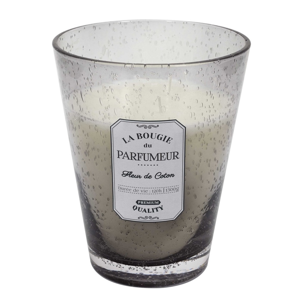 The Home Deco Factory  BOUGIE PARFUMEE VERRE BULLE GRIS CLAIR H23CM M2  's Candles, Diffusers in Grey
