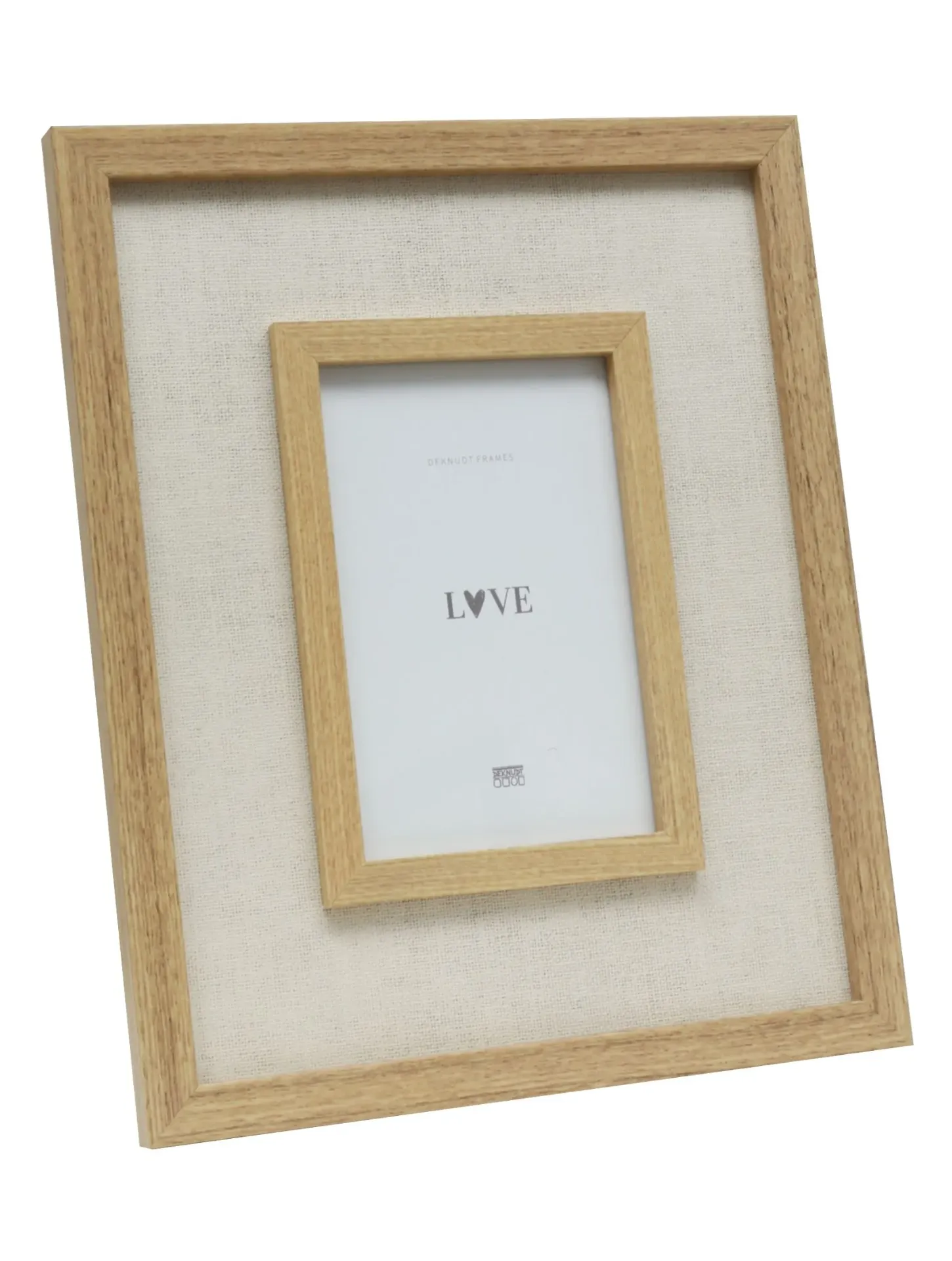 Cadre photo bois naturel finition lin 10x15