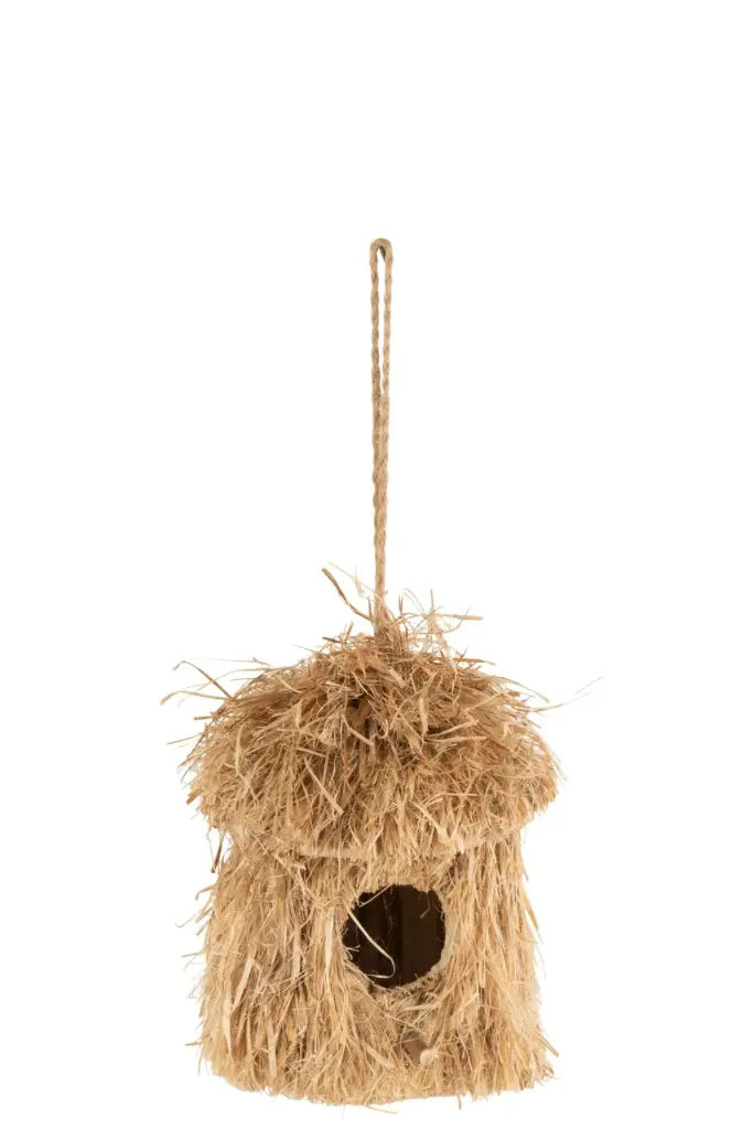 NICHOIR ROND PAILLE NATUREL (26x23.5x55.5cm)