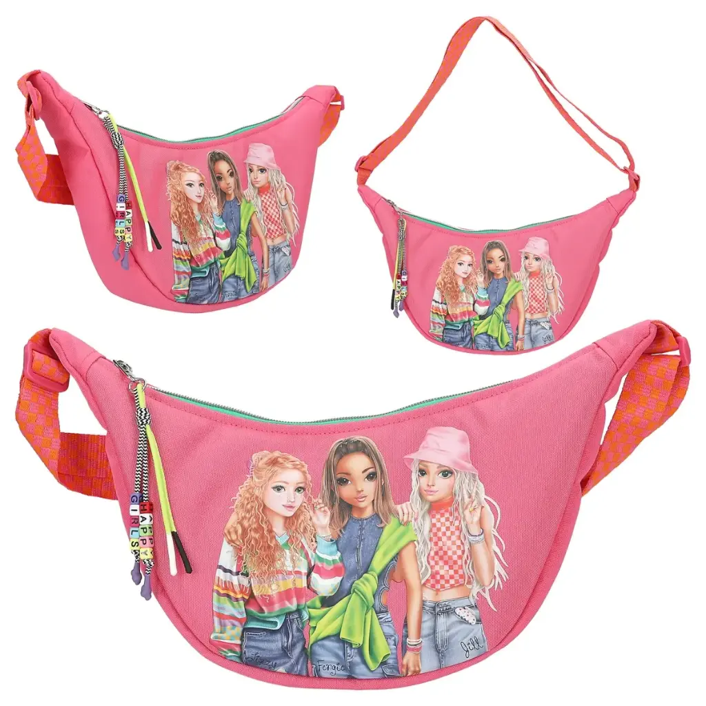 Top Model sac bandoulière rose 3 filles jeans