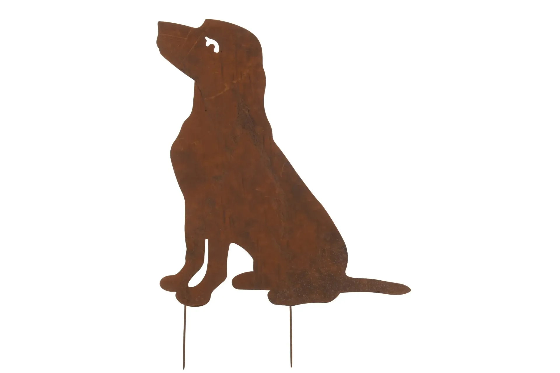 [20208] DECO JARDIN CHIEN METAL ROU (56x1x100.5cm)