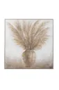Peinture Pampas Vase Bois/Canevas Brun/Or (103x4.5x102.5cm)