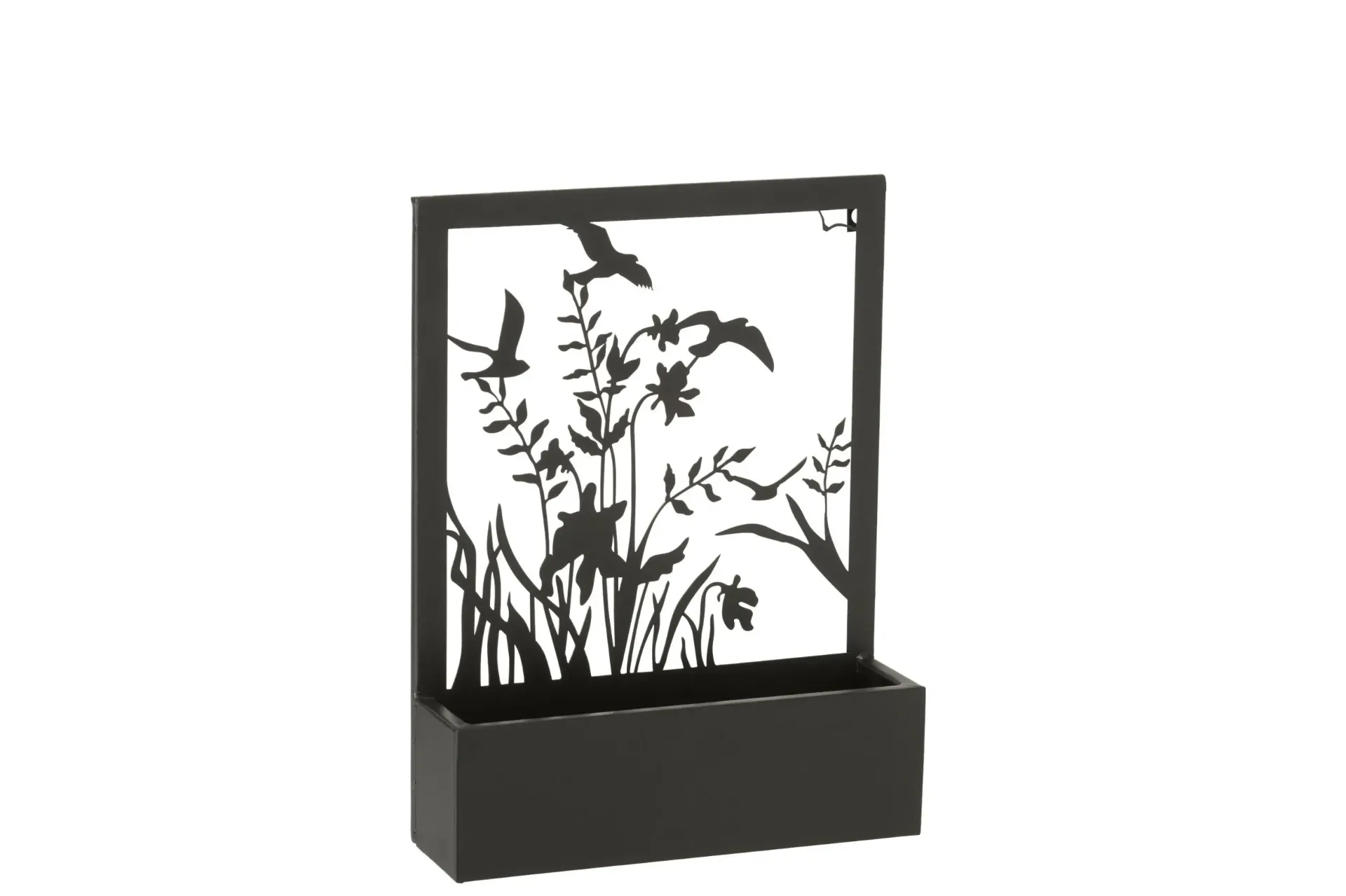 DECO MUR/POT PLANTES METAL NOIR (31x8x41cm)