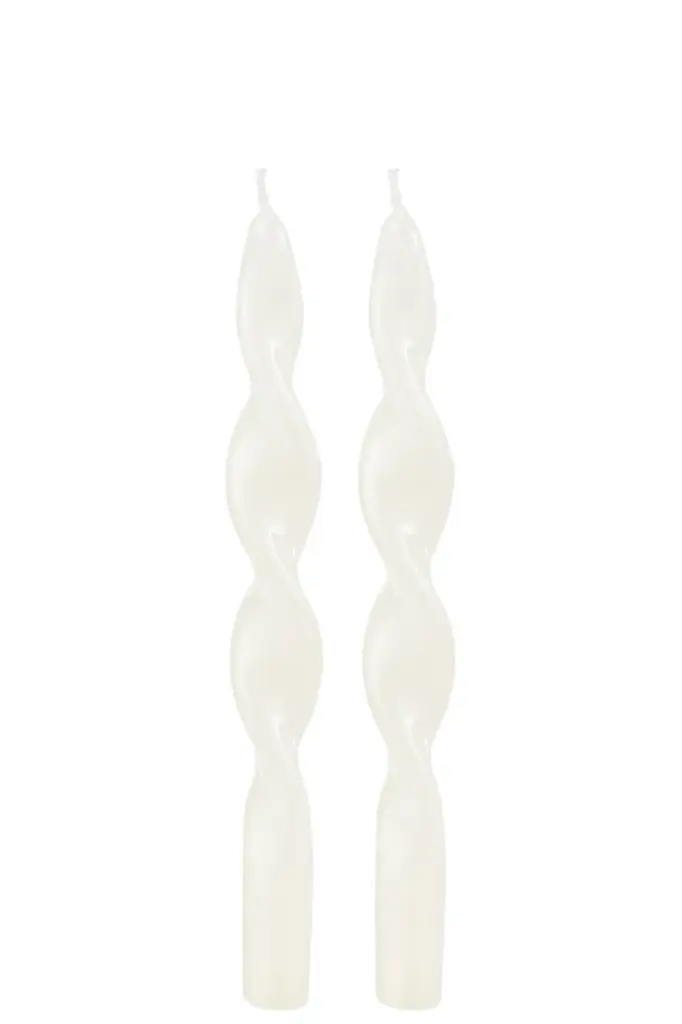 BTE 2 BOUGIES TORSADE BLANCHE -3H (7.5x4x25.5cm)