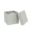 BOITE BIJ 4PART SIMIL CUIR GR (19.3x19.3x22.8cm)
