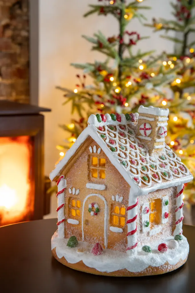 Maison pain d'épice lumineuse 23X22X22CM