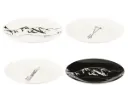 Boite 4 Assiette Boite Cadeau Céramique Noir/Blanc(20.5x20.5x2.2cm)