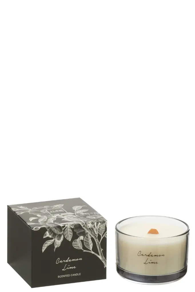 Bougie Parfumée Cardamome Citron Vert Cire Coco Small – 50heures(10.5x10.5x8.5cm)