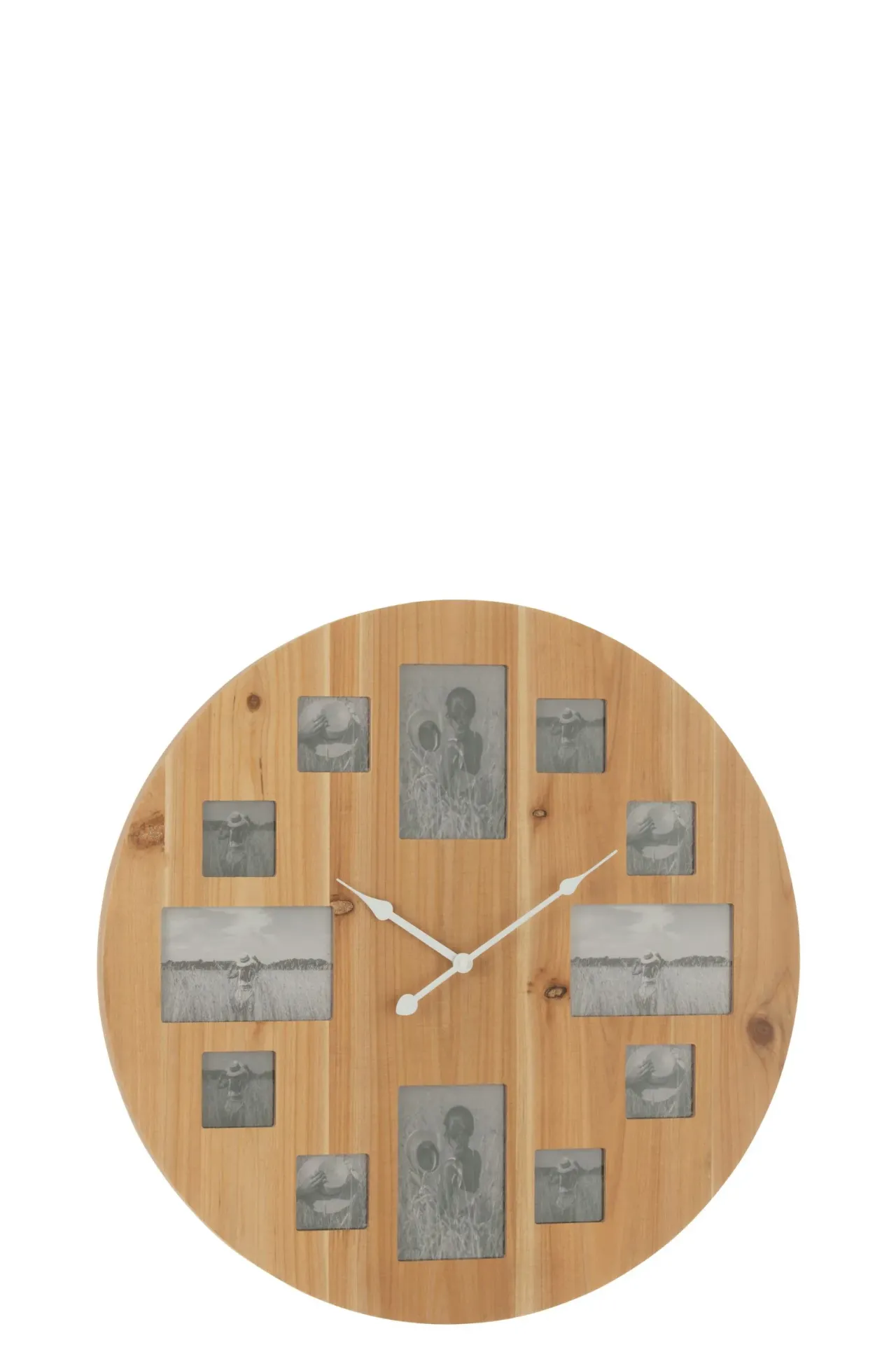 [54702] HORLOGE MURALE PHOTO MDF NATURE (60x60x5cm)