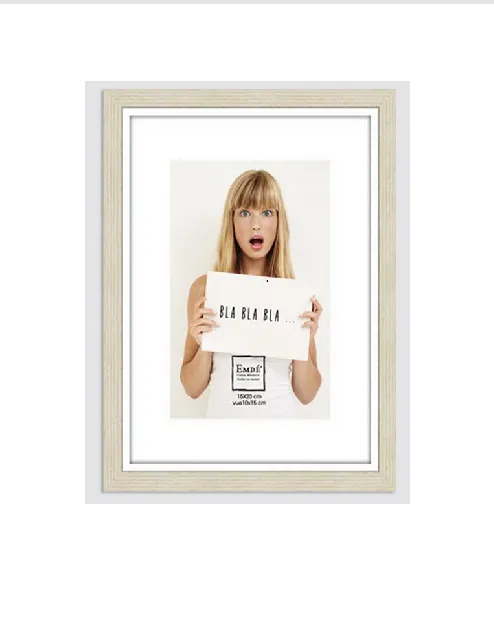[663BT20-0] Cadre bois fin blanc 15X20 PP 10X15
