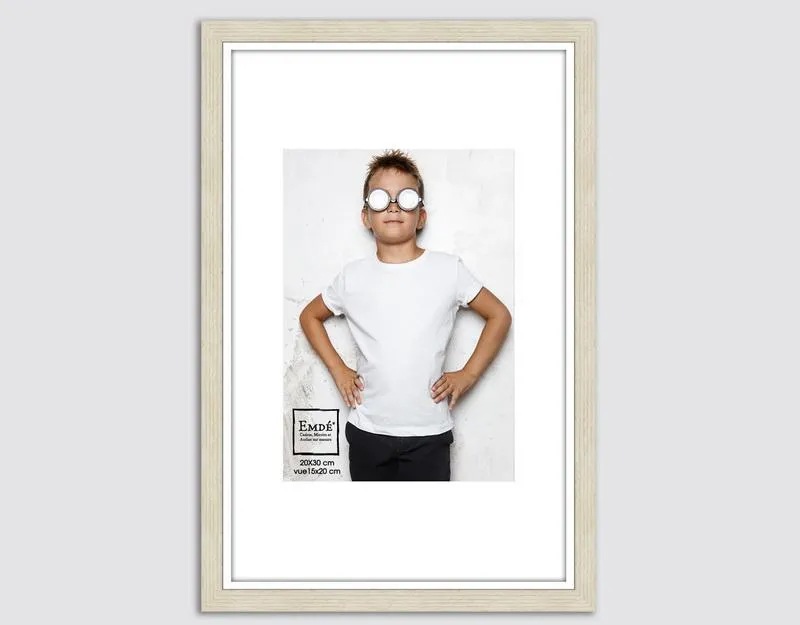 [663BT23-0] Cadre bois fin blanc 20x30