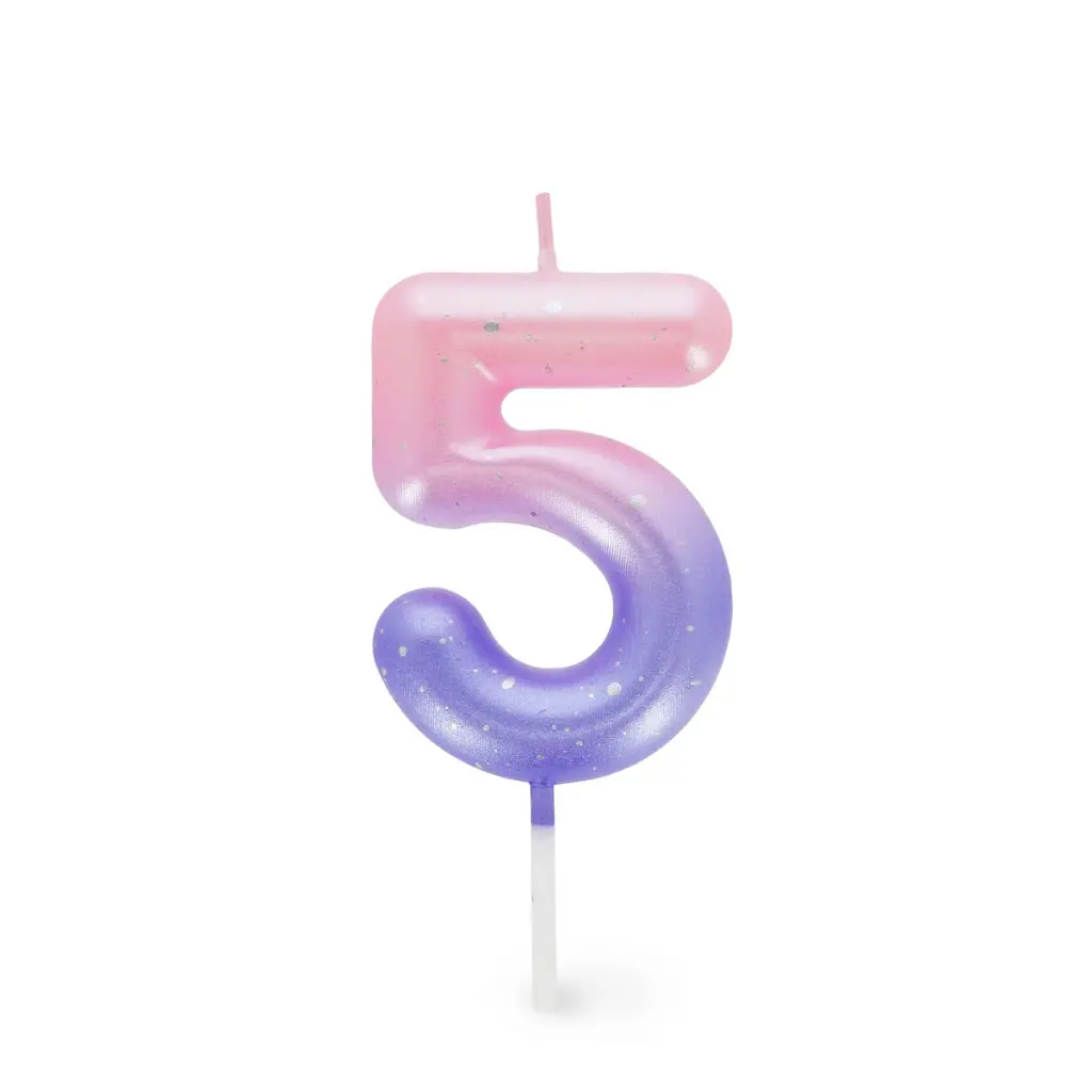 Bougie anniversaire rose 5