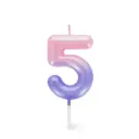 Bougie anniversaire rose 5