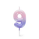Bougie anniversaire rose 9
