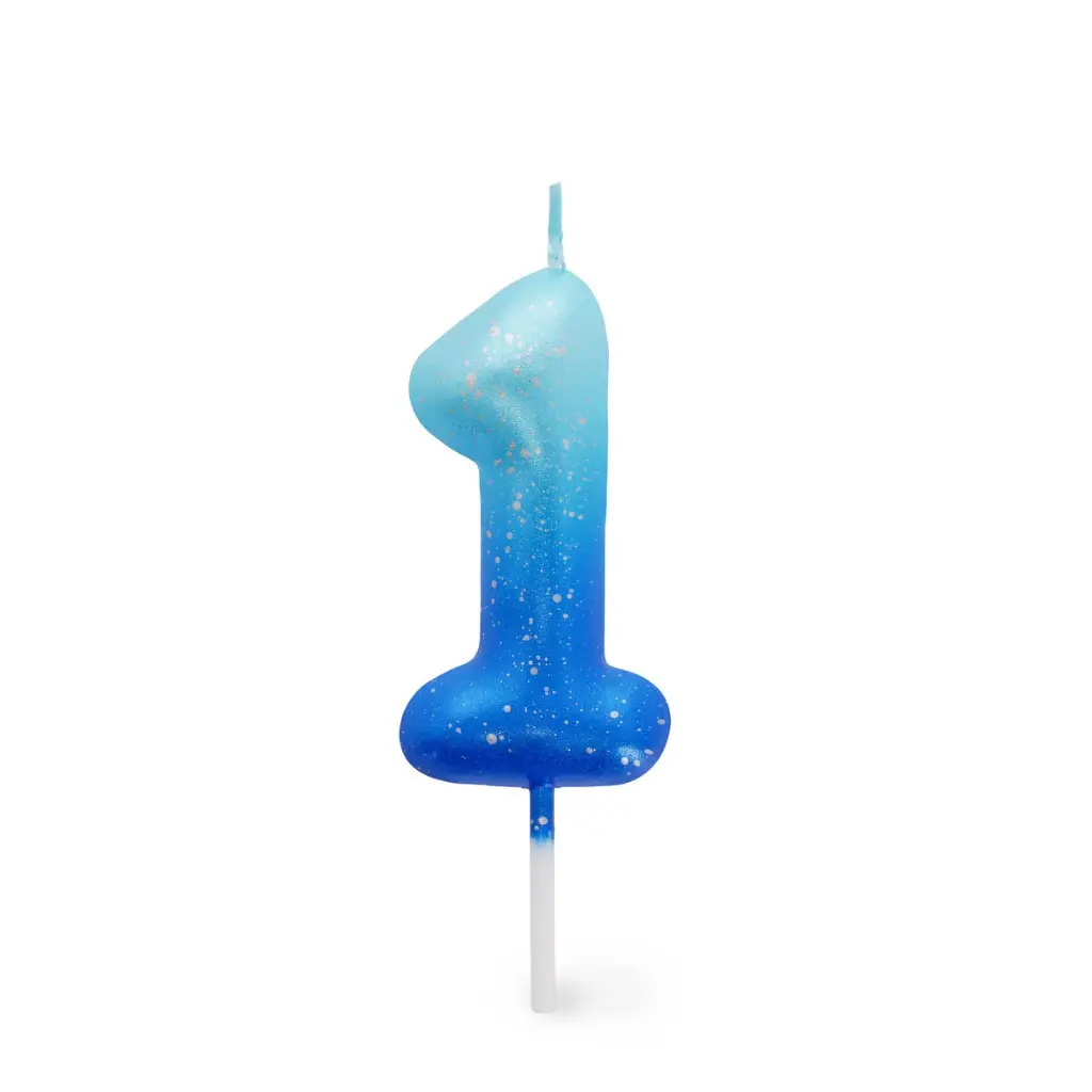 [CNU0012] Bougie anniversaire bleu 1