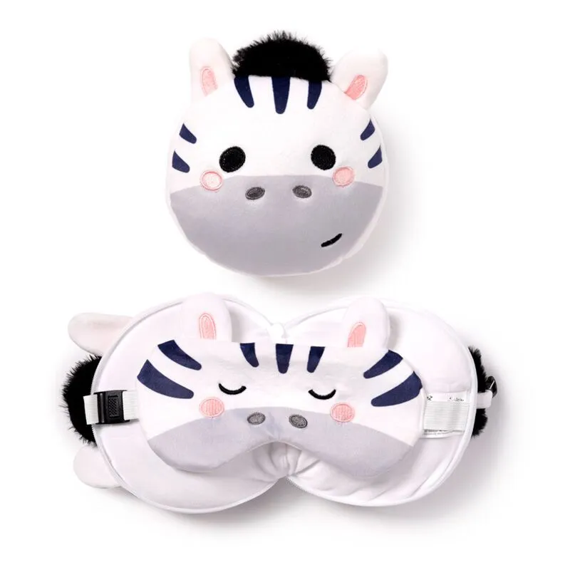 [CUSH312] Coussin de voyage  et masque yeux Zèbre