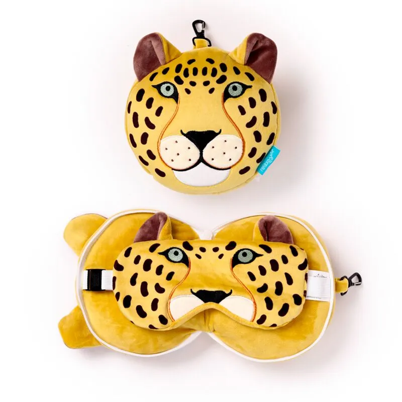 [CUSH341] Coussin de voyage  et masque yeux Léopard