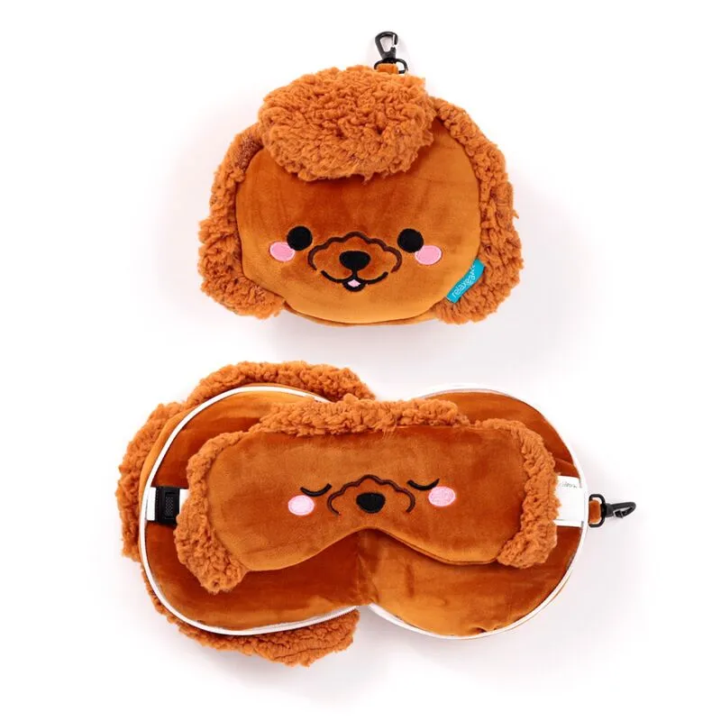[CUSH351] Coussin de voyage  et masque yeux Caniche