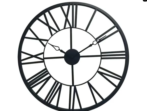 [H352C65-0] Horloge métal noir 65cm