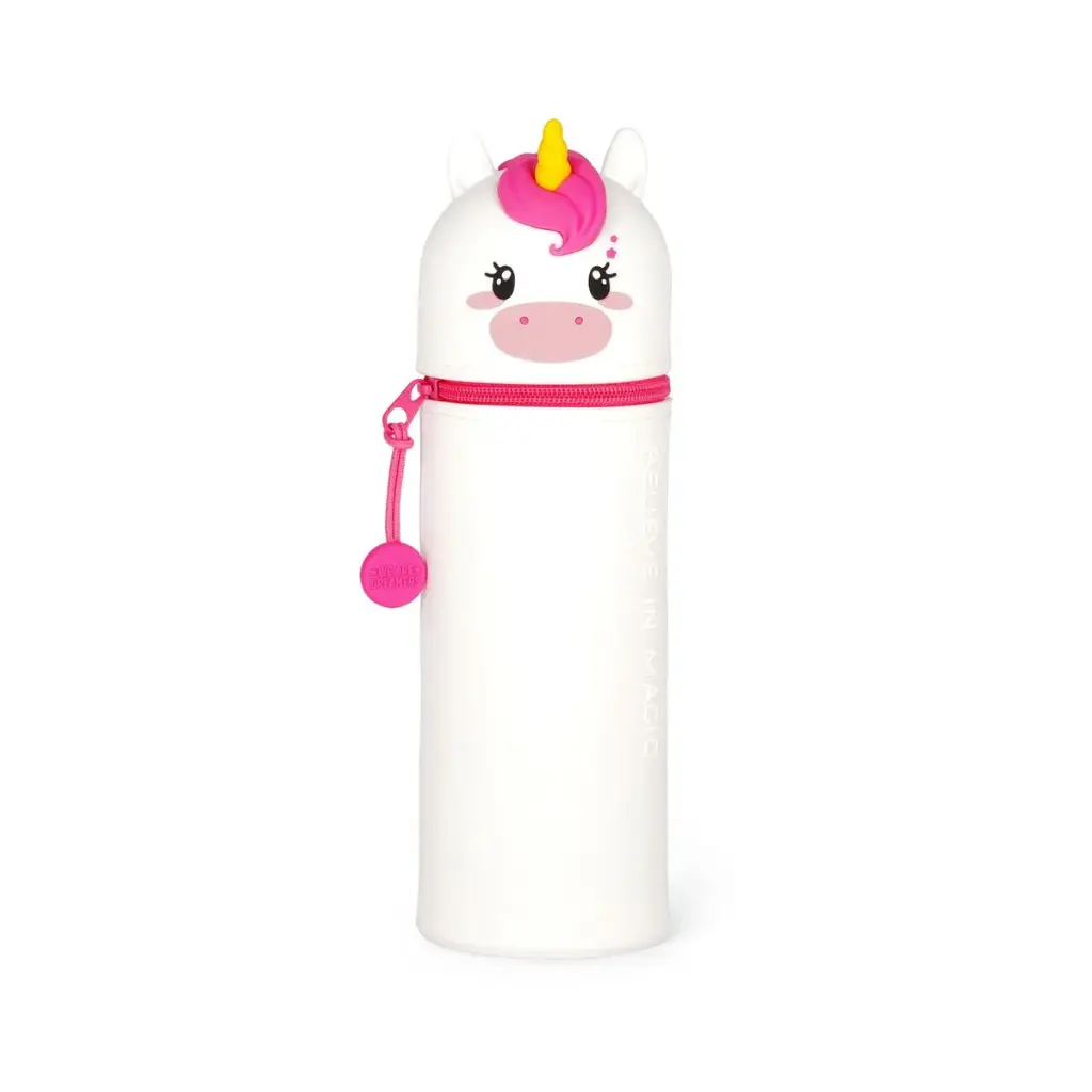 TROUSSE À CRAYONS EN SILICONE 2 EN 1 - KAWAII –LICORNE