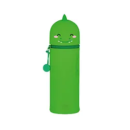 TROUSSE À CRAYONS EN SILICONE 2 EN 1 - KAWAII – DINO