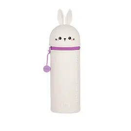 TROUSSE À CRAYONS EN SILICONE 2 EN 1 - KAWAII – LAPIN