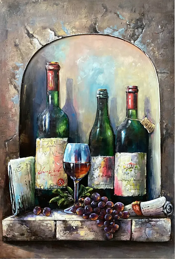 [MD001841] Tableau métal vin 90x60