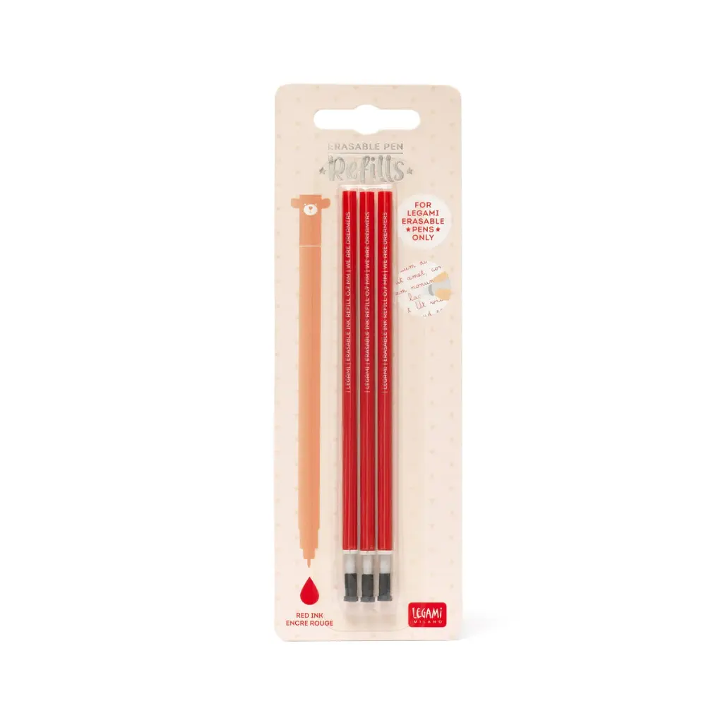 [REFEP0006] Set de 3 Recharges pour Stylo Effaçable - Encre rouge - Erasable Pen