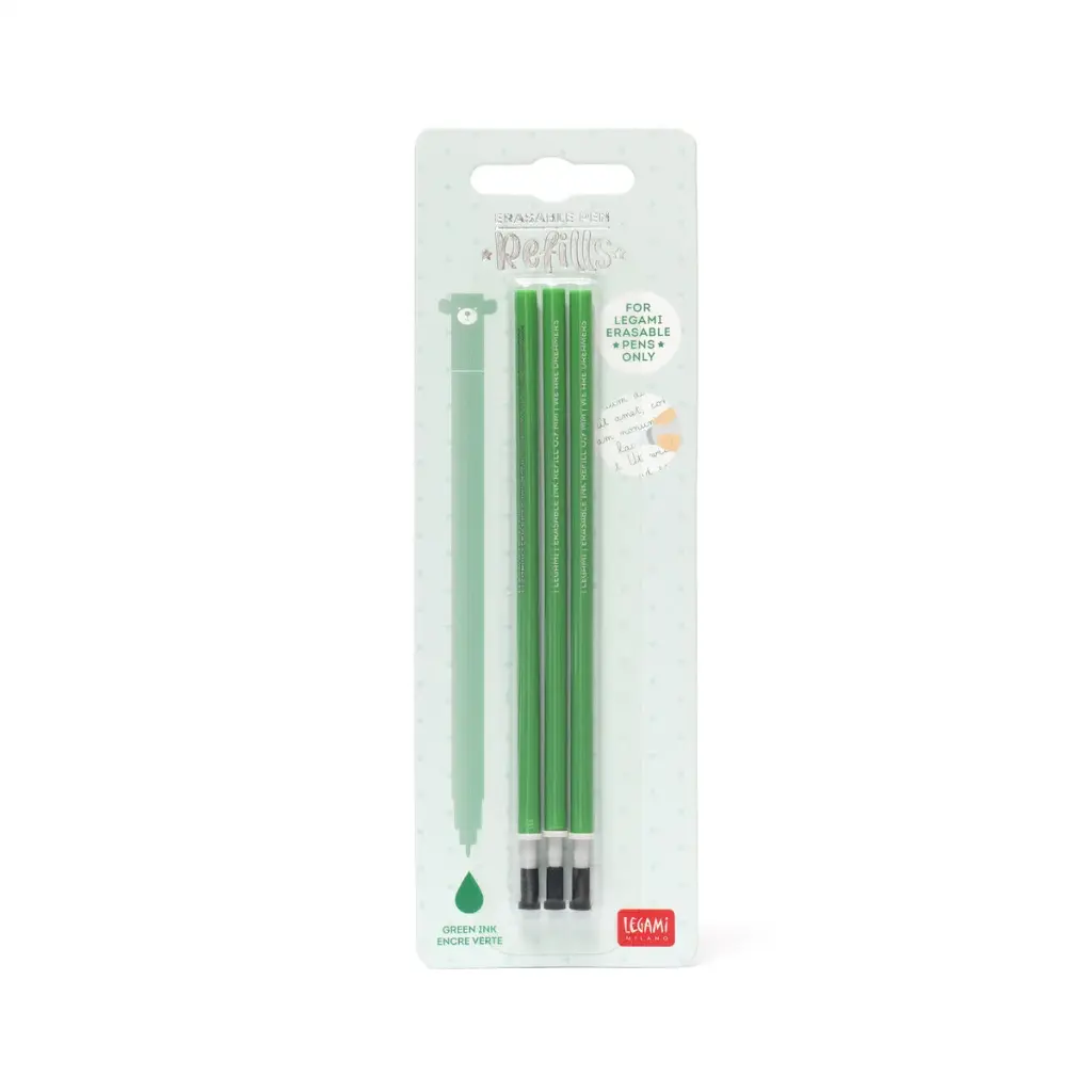 [REFEP0007] Set de 3 Recharges pour Stylo Effaçable - Encre verte - Erasable Pen
