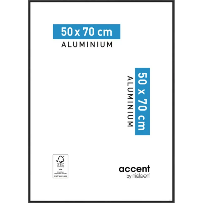 Cadre alu accent noir 50X70