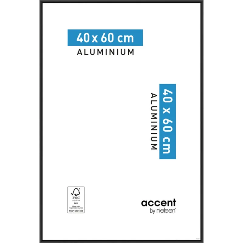 Cadre alu accent noir 40X60