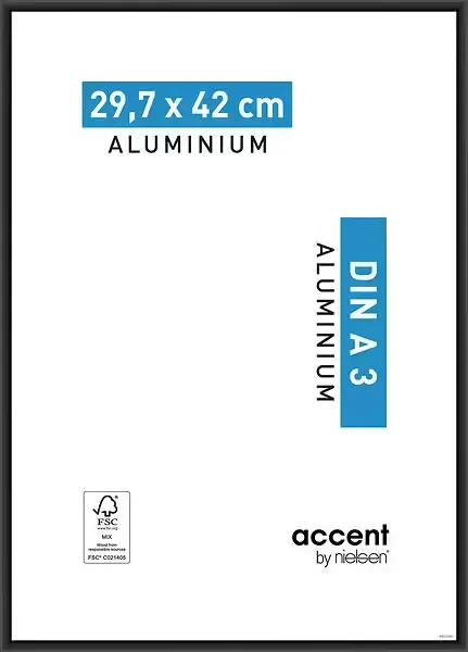 [RM 59749] Cadre alu accent noir A3 29,7X42