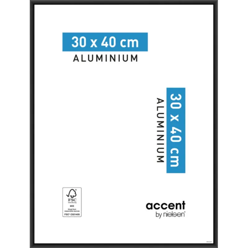Cadre alu accent noir 30x40