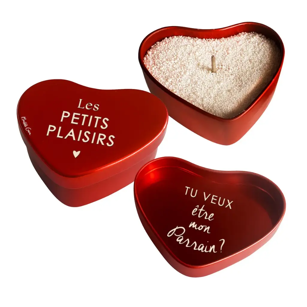 [BCOE013]  Bougie coeur - Les petits bonheurs…parrain