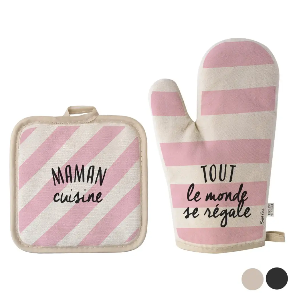 [GM012N]  Gant et manique naturel - Maman cuisine