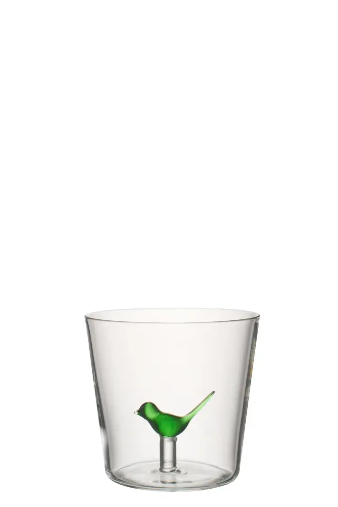 Verre oiseau vert