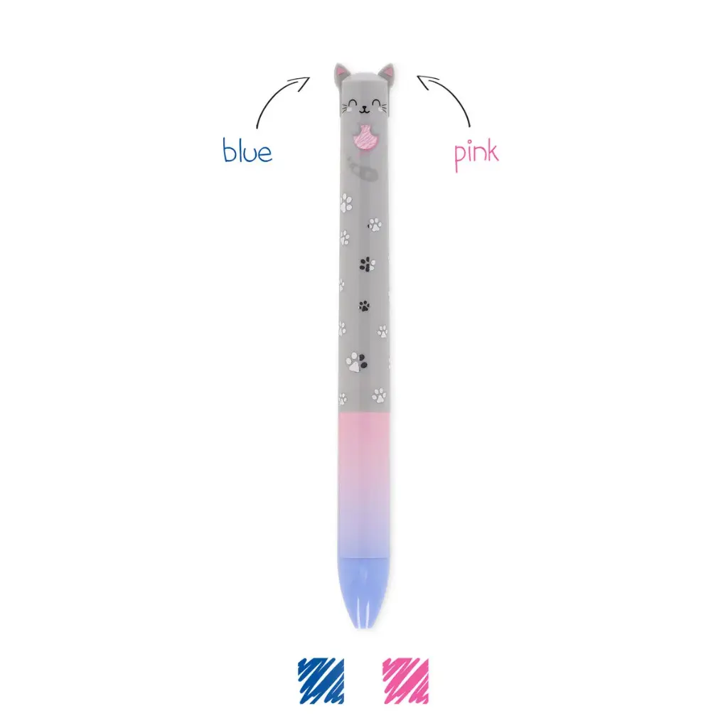 [CLICK0027] Stylo à Bille à Deux Couleurs Kitty - Click&Clack