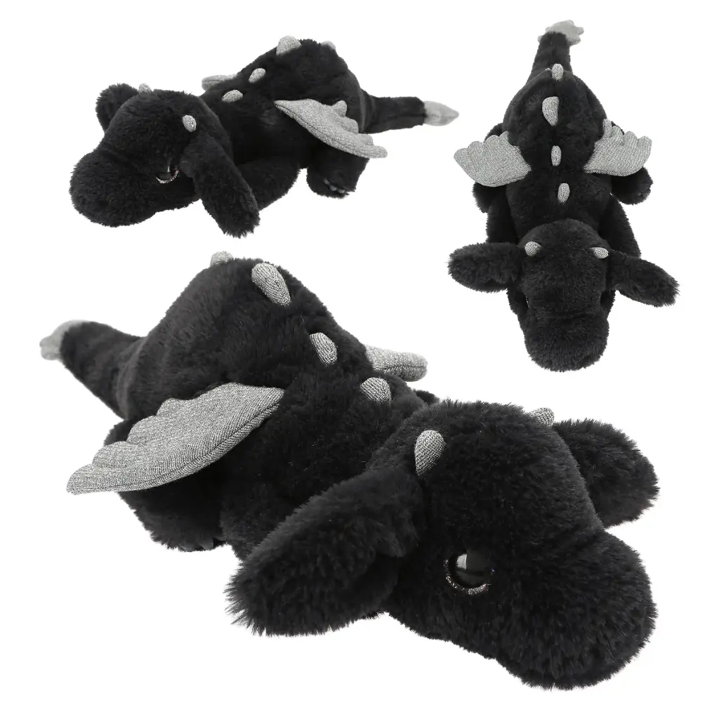 [14182] SNUKIS Dragon en peluche, noir