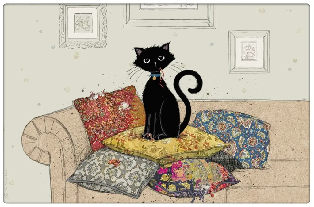[STA34H10] Set de table Bug Art chat et coussin
