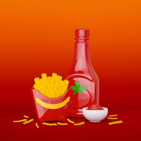[MTM336-01] PC métal frites ketchup