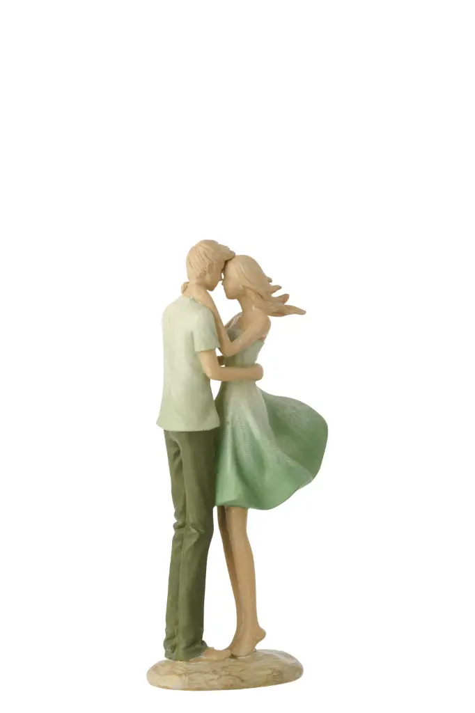 [60058] Couple Homme + Femme Polyrésine Vert/Écru