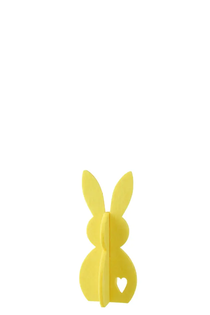 [61884] LAPIN FEUTRE JAUNE SMALL (11,5x11,5x26cm)