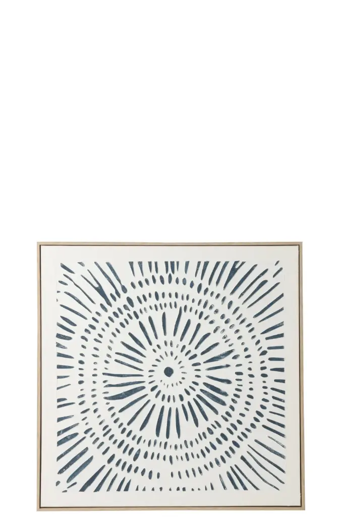 Tableau Circle Bois De Pin Blanc/Bleu (80x80x3,8cm)