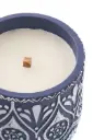 Bougie Terracotta Bleu/Blanc Small (10,5x10,5x8,5cm)