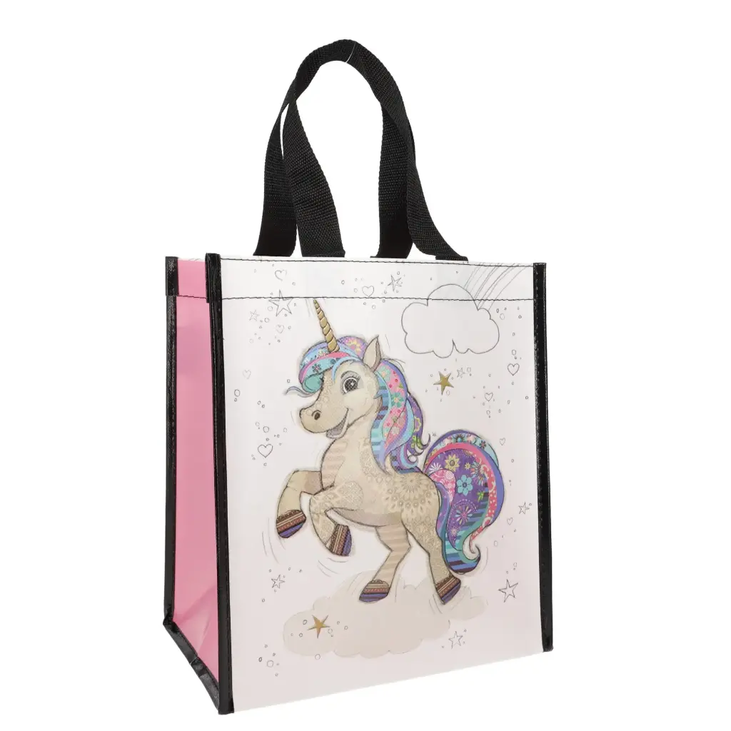 [SCPR21U34] SAC CABAS EN PLASTIQUE RECYCLE KOOK LICORNE