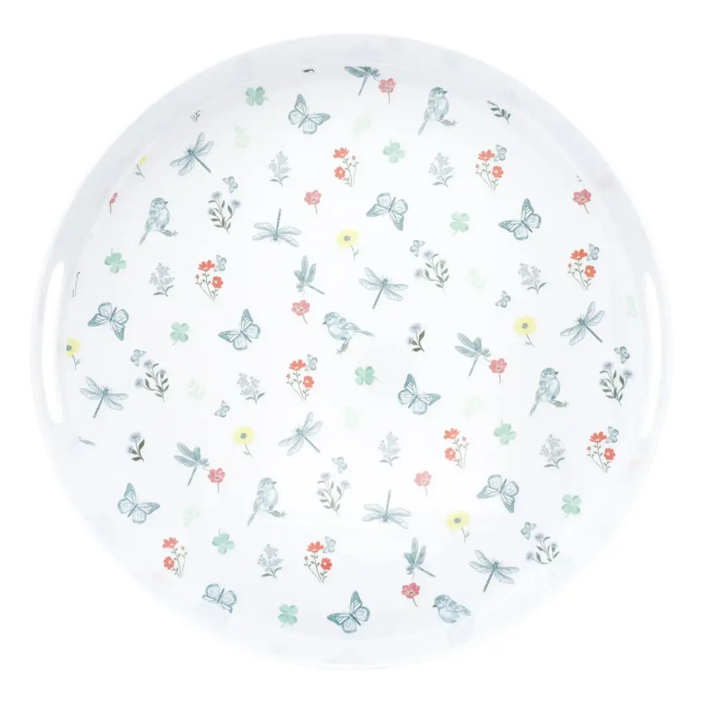 PLATEAU ROND 38 CM MELAMINE JARDIN DES MERVEILLES
