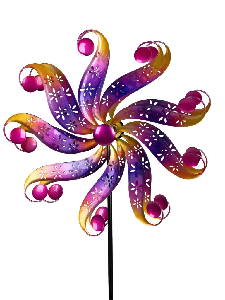 Eoline 42/128cm fleur dans les palmes jaune,rose, mauve