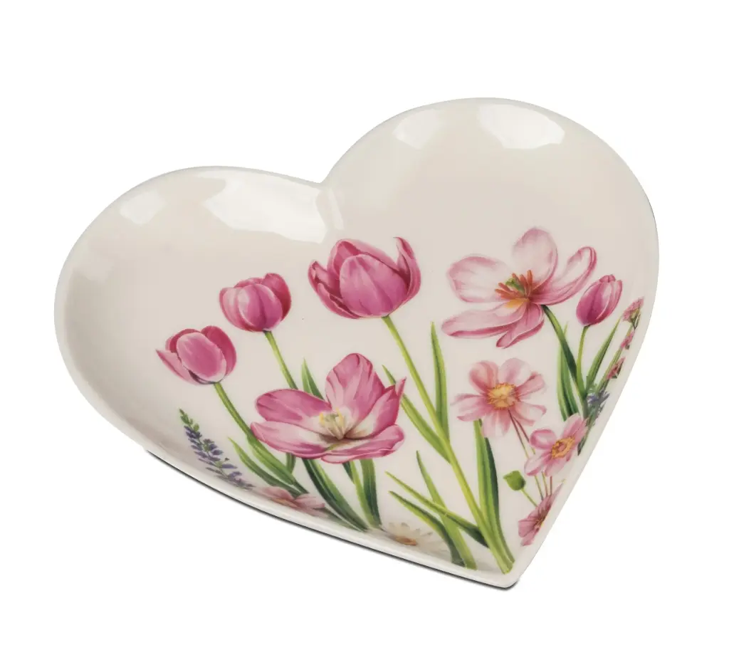 Assiette cœur floraison