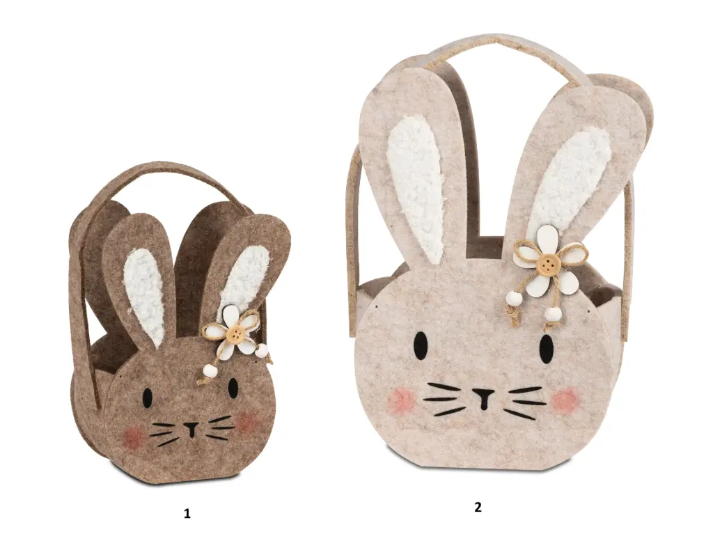 [5 87 05 3] Sac feutrine lapin 16x11cm